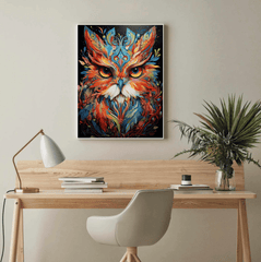 Vibrant Owl Fantasy Canvas Wall Art Print