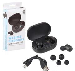 BLACK WIRELESS EAR PHONES WITH CHARGING CASE LLB kids toys